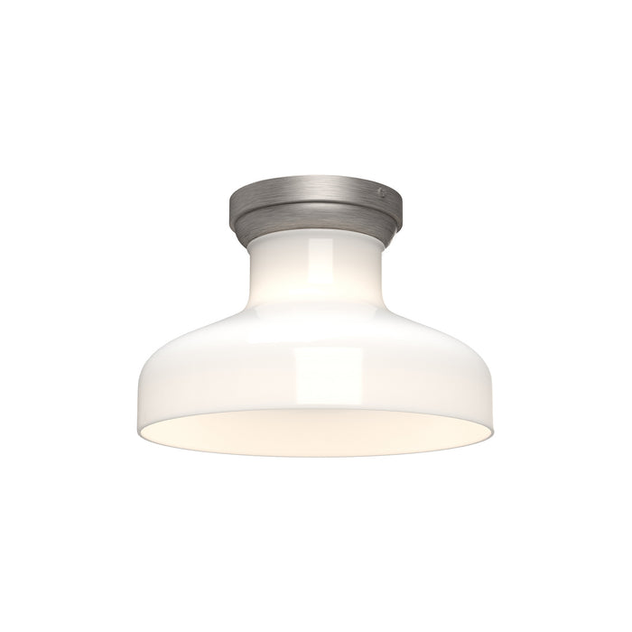 Alora FM540011BNGO One Light Flush Mount, Brushed Nickel/Glossy Opal Glass