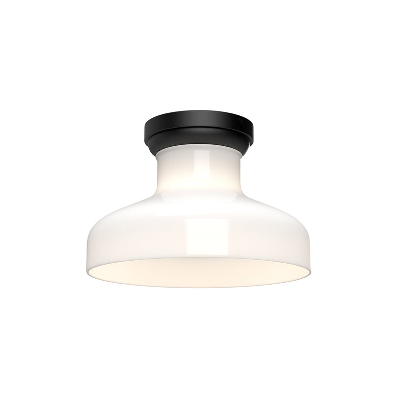 Alora FM540011MBGO One Light Flush Mount, Glossy Opal Glass/Matte Black