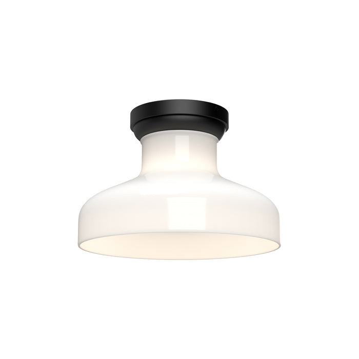 Alora FM540011MBGO One Light Flush Mount, Glossy Opal Glass/Matte Black