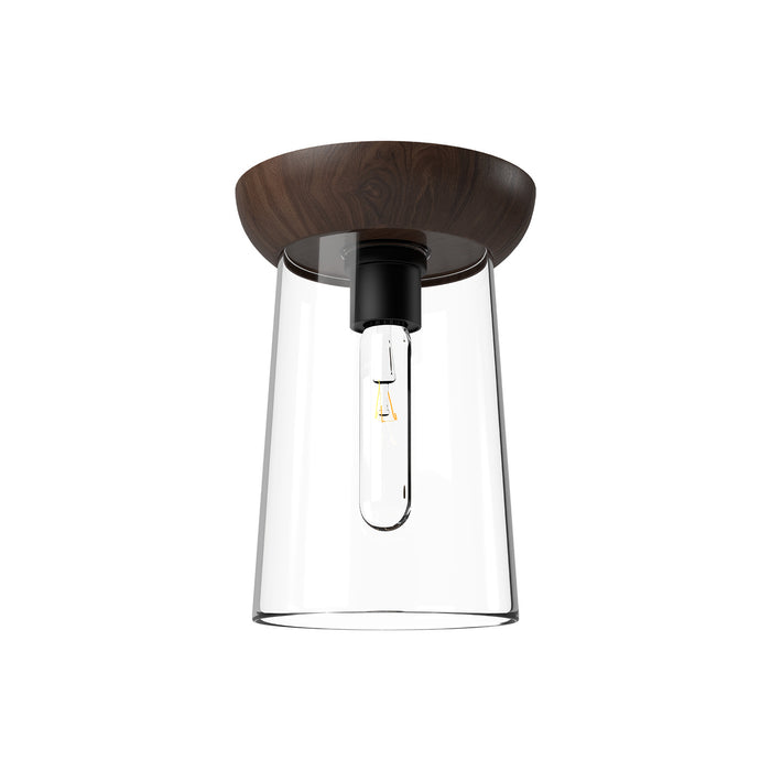 Alora FM542007MBWT One Light Flush Mount, Matte Black/Walnut