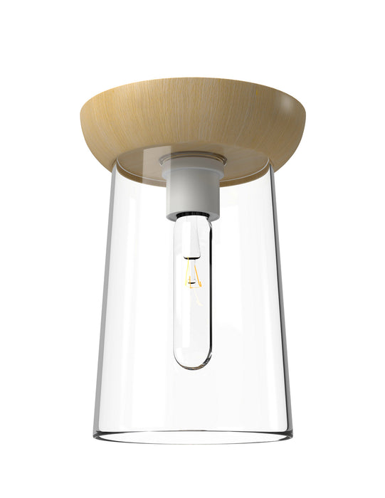 Alora FM542007WHWK One Light Flush Mount, White/White Oak