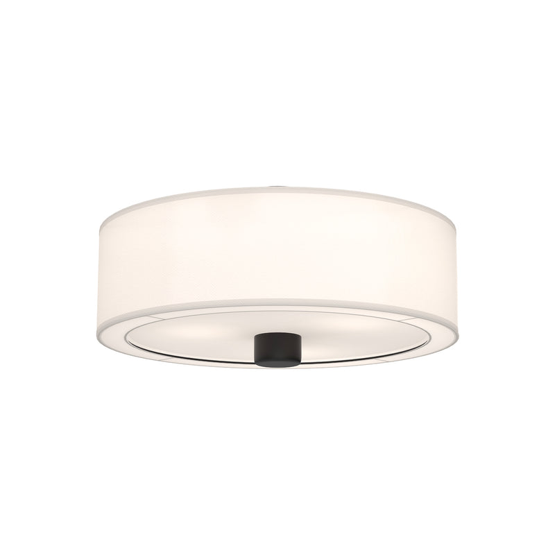 Alora FM547924MBWL Three Light Flush Mount, Matte Black/White Linen