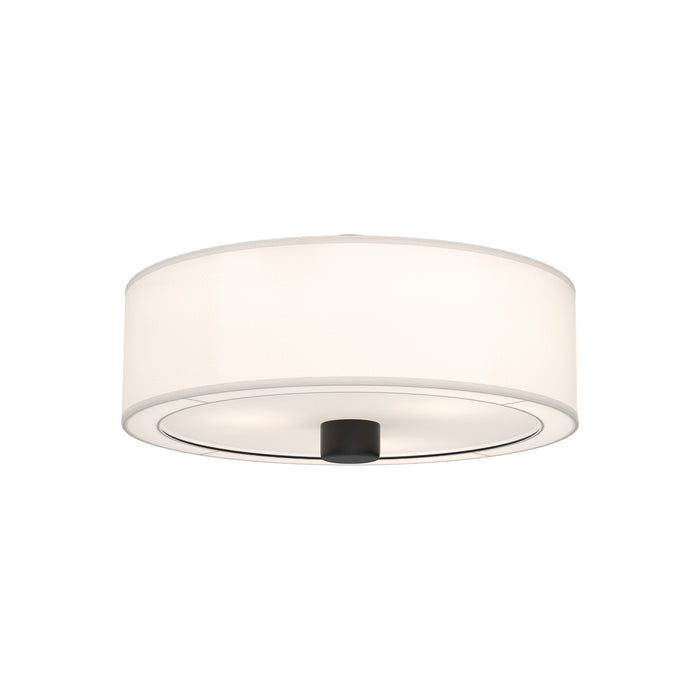 Alora FM547924MBWL Three Light Flush Mount, Matte Black/White Linen