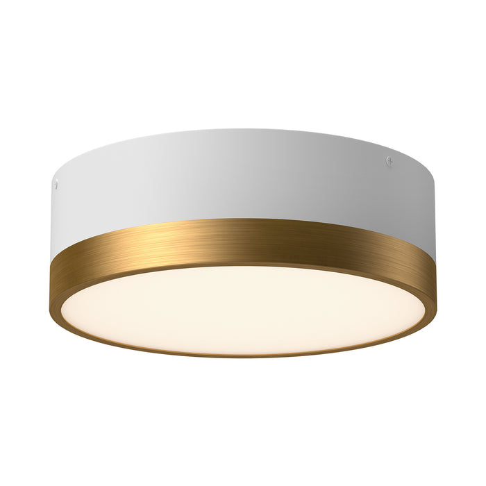 Alora FM556212AGWH Two Light Flush Mount, Aged Gold/White