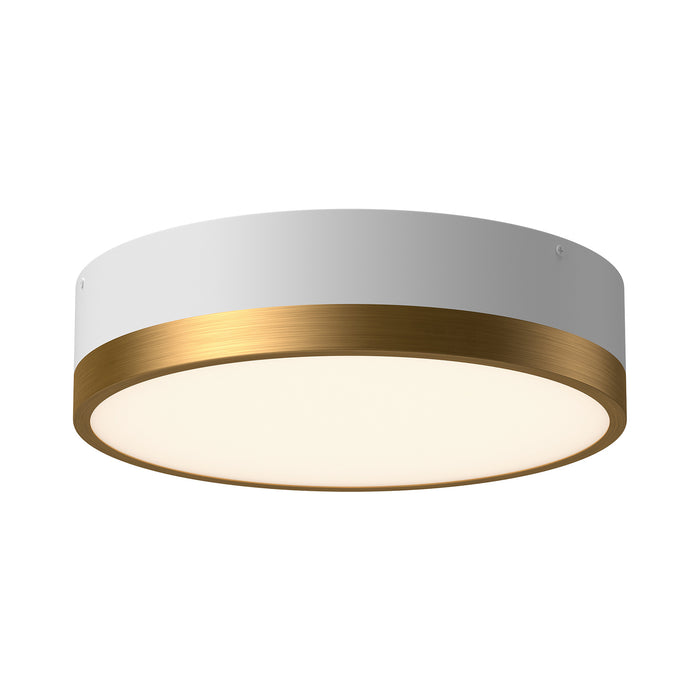 Alora FM556216AGWH Three Light Flush Mount, Aged Gold/White
