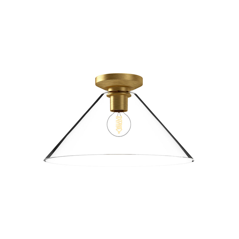 Alora FM570314BGCL One Light Flush Mount, Brushed Gold/Clear Glass