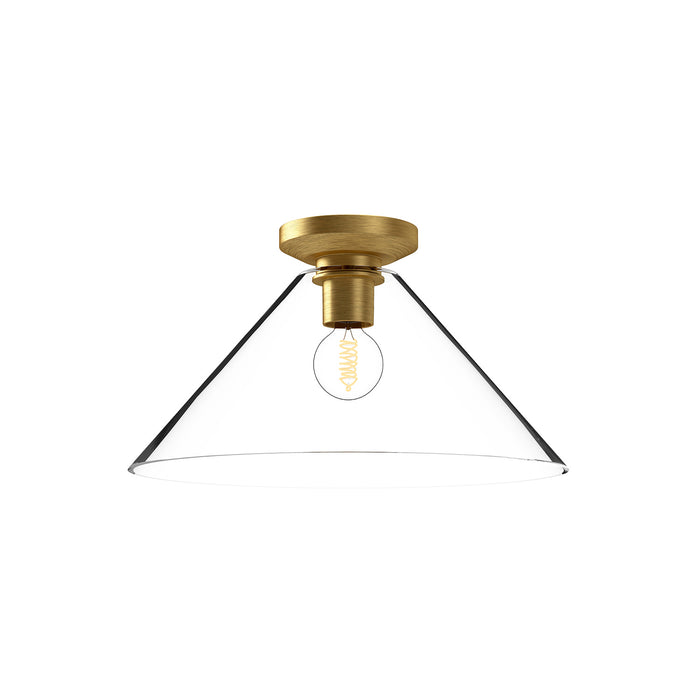 Alora FM570314BGCL One Light Flush Mount, Brushed Gold/Clear Glass