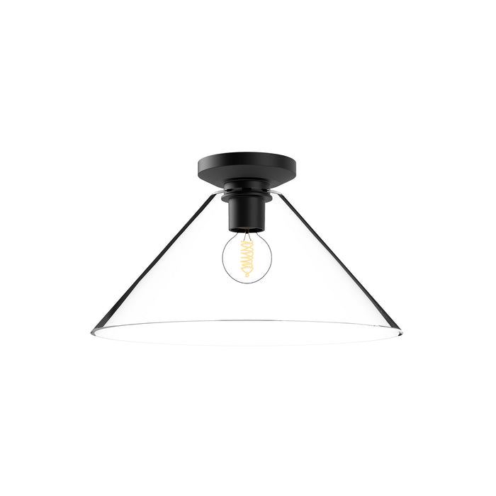 Alora FM570314MBCL One Light Flush Mount, Clear Glass/Matte Black