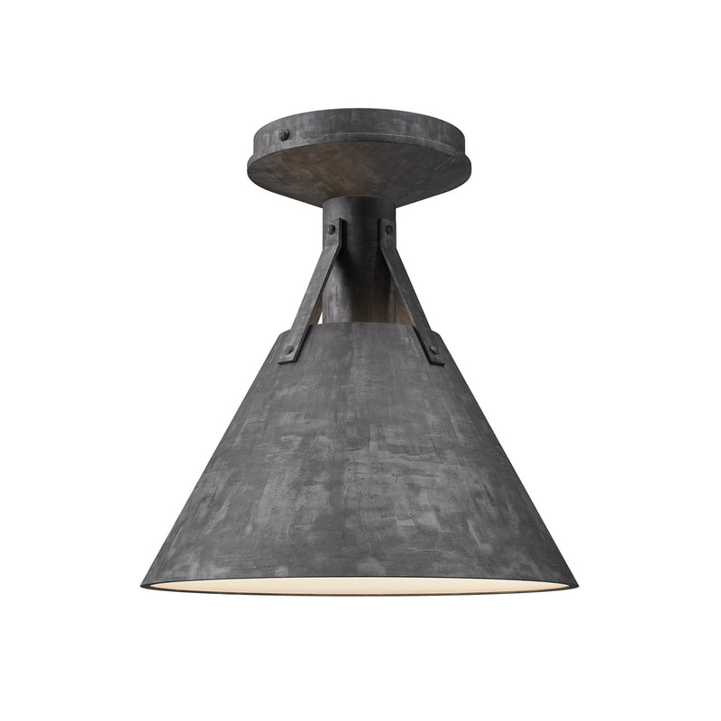 Alora FM584811SL One Light Flush Mount, Steel Shade