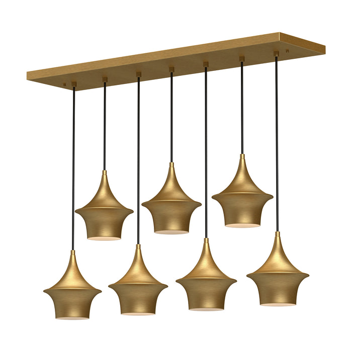 Alora LP523036BG Seven Light Linear Pendant, Brushed Gold