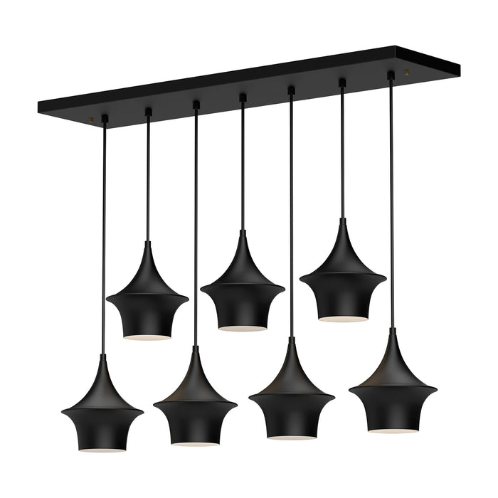 Alora LP523036MB Seven Light Linear Pendant, Matte Black