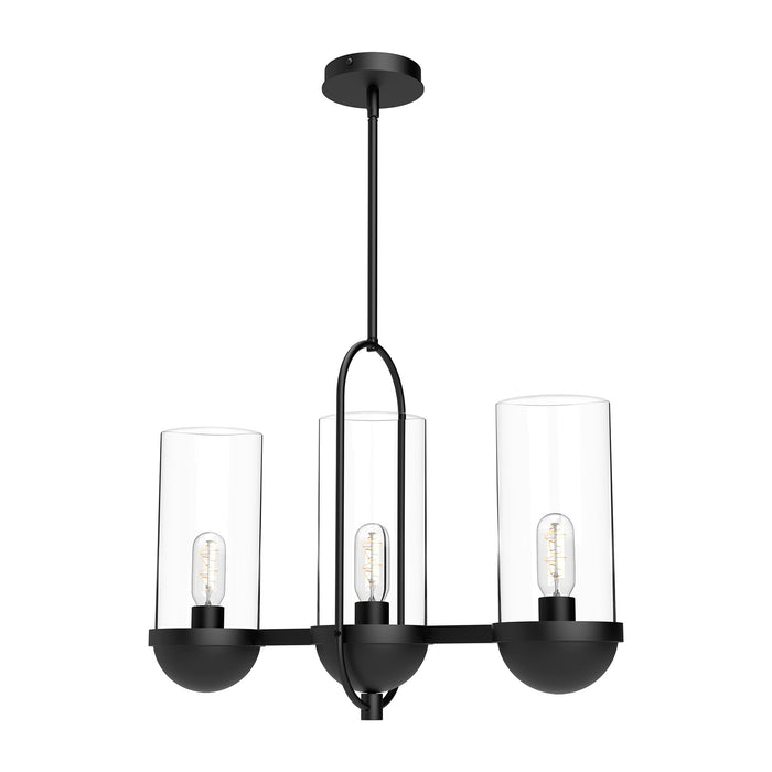 Alora LP539024MBCL Three Light Linear Pendant, Clear Glass/Matte Black