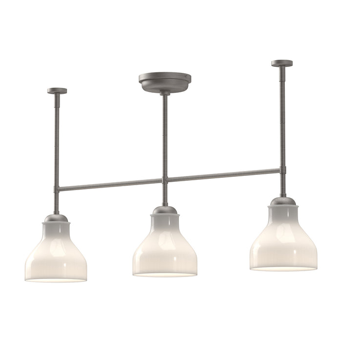 Alora LP540334BNGO Three Light Linear Pendant, Brushed Nickel/Glossy Opal Glass