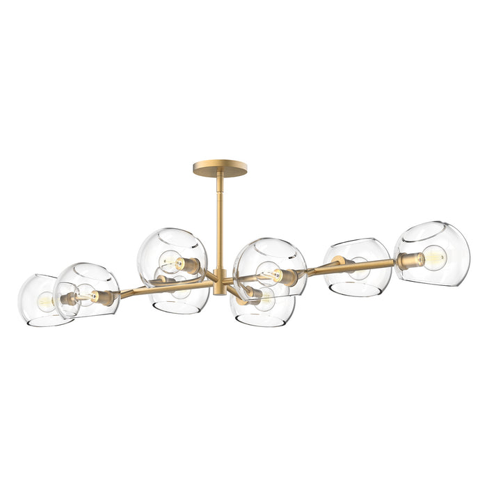 Alora LP548848BGCL Eight Light Linear Pendant, Brushed Gold/Clear Glass
