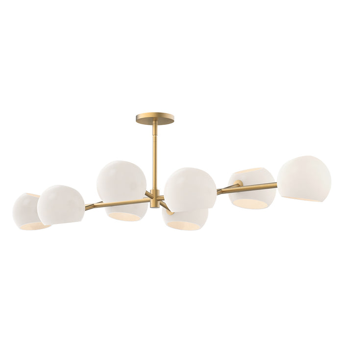 Alora LP548848BGOP Eight Light Linear Pendant, Brushed Gold/Opal Matte Glass