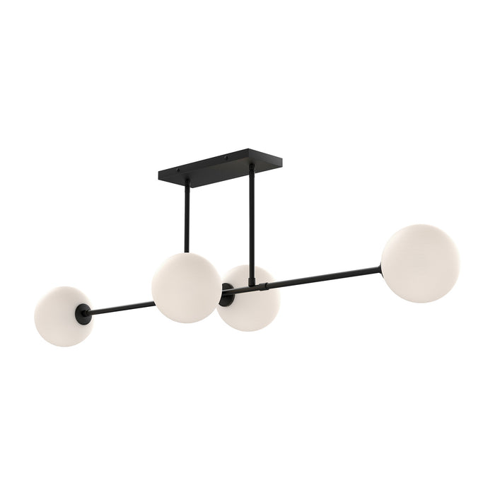 Alora LP549448MBOP Four Light Linear Pendant, Matte Black/Opal Matte Glass