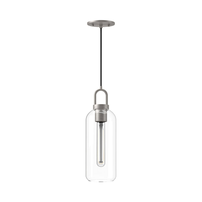 Alora PD401505BNCL One Light Pendant, Brushed Nickel/Clear Glass
