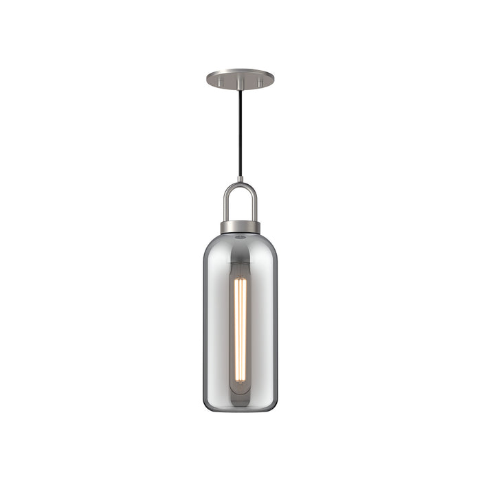 Alora PD401505BNSM One Light Pendant, Brushed Nickel/Smoked Solid Glass