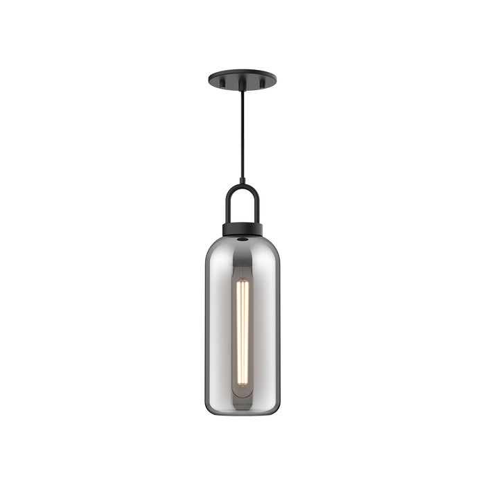 Alora PD401505MBSM One Light Pendant, Matte Black/Smoked Solid Glass