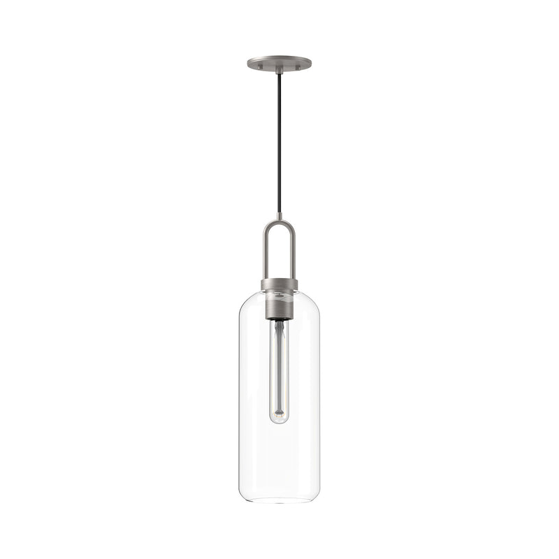 Alora PD401606BNCL One Light Pendant, Brushed Nickel/Clear Glass