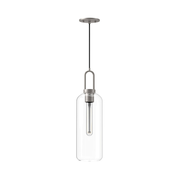 Alora PD401606BNCL One Light Pendant, Brushed Nickel/Clear Glass