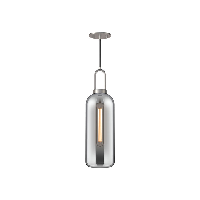 Alora PD401606BNSM One Light Pendant, Brushed Nickel/Smoked Solid Glass