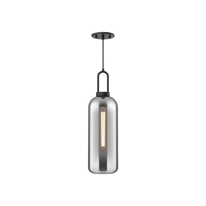 Alora PD401606MBSM One Light Pendant, Matte Black/Smoked Solid Glass