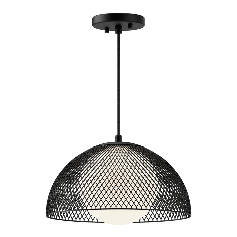 Alora PD402513MBOP One Light Pendant, Matte Black/Opal Matte Glass