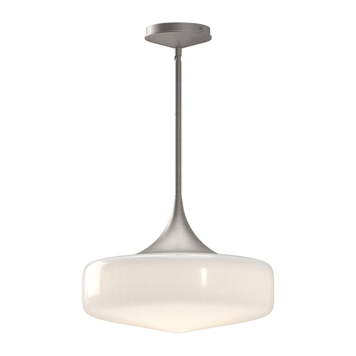 Alora PD440814BNGO One Light Pendant, Brushed Nickel/Glossy Opal Glass