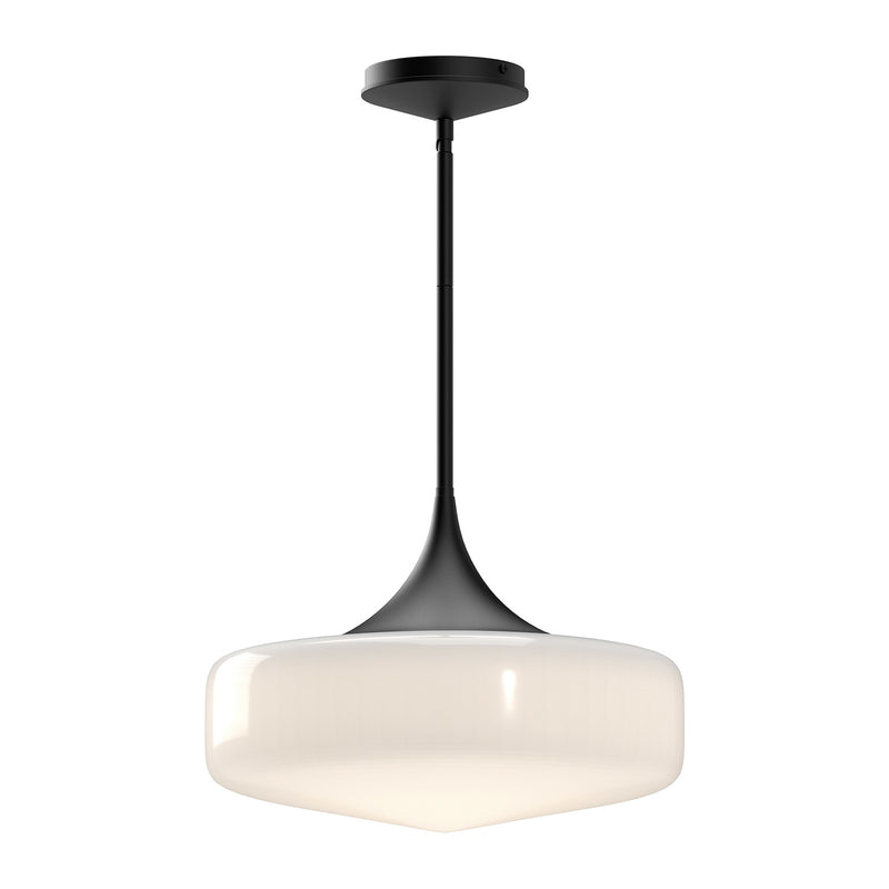 Alora PD440814MBGO One Light Pendant, Glossy Opal Glass/Matte Black