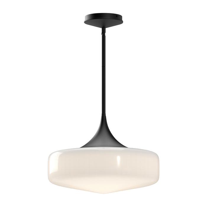 Alora PD440814MBGO One Light Pendant, Glossy Opal Glass/Matte Black