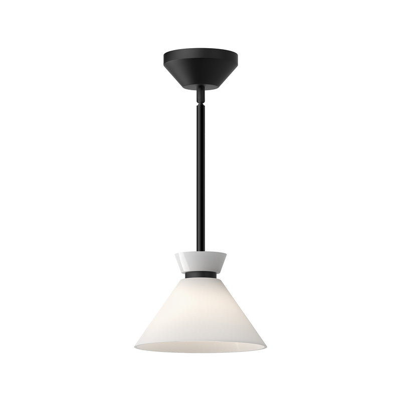Alora PD470108MBGO One Light Pendant, Glossy Opal Glass/Matte Black