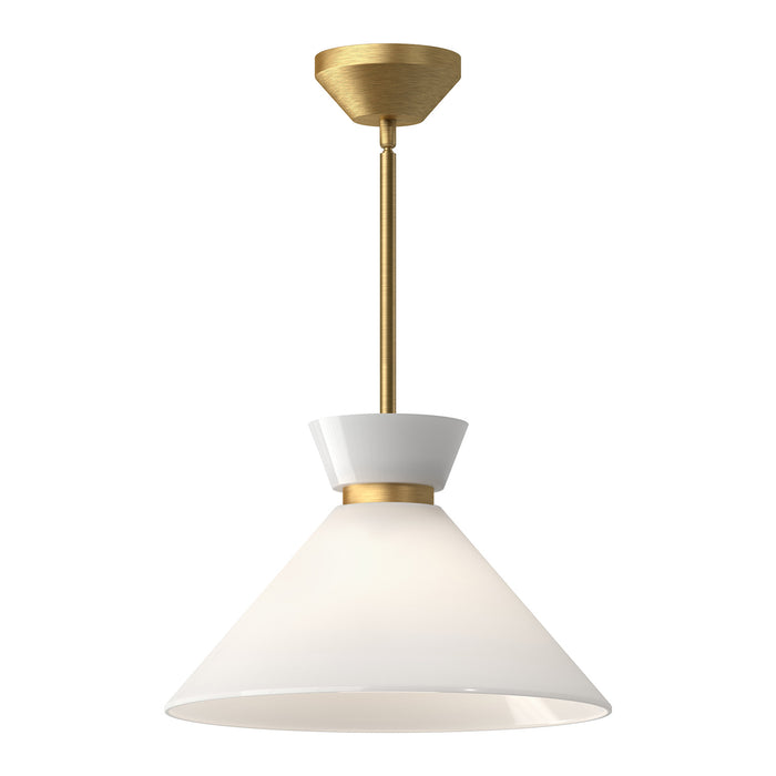 Alora PD470514BGGO One Light Pendant, Brushed Gold/Glossy Opal Glass