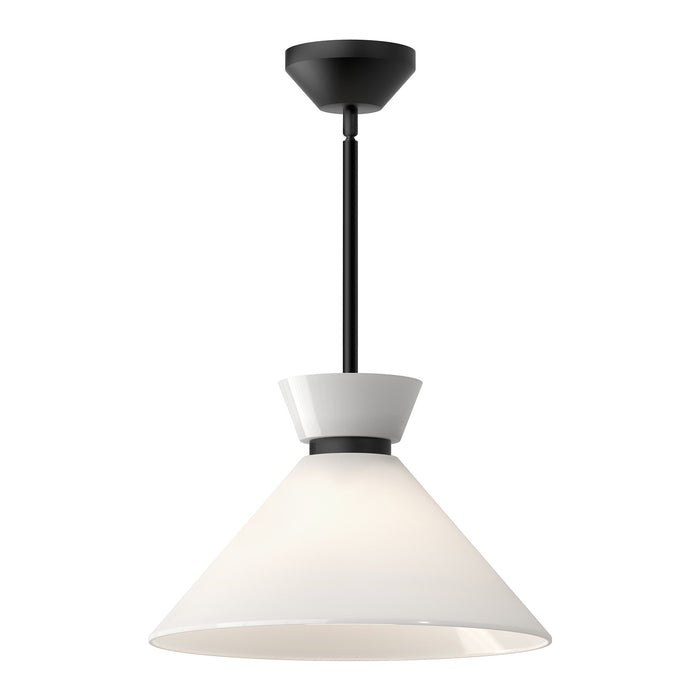 Alora PD470514MBGO One Light Pendant, Glossy Opal Glass/Matte Black