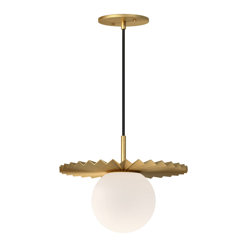 Alora PD501212BGOP One Light Pendant, Brushed Gold/Opal Matte Glass