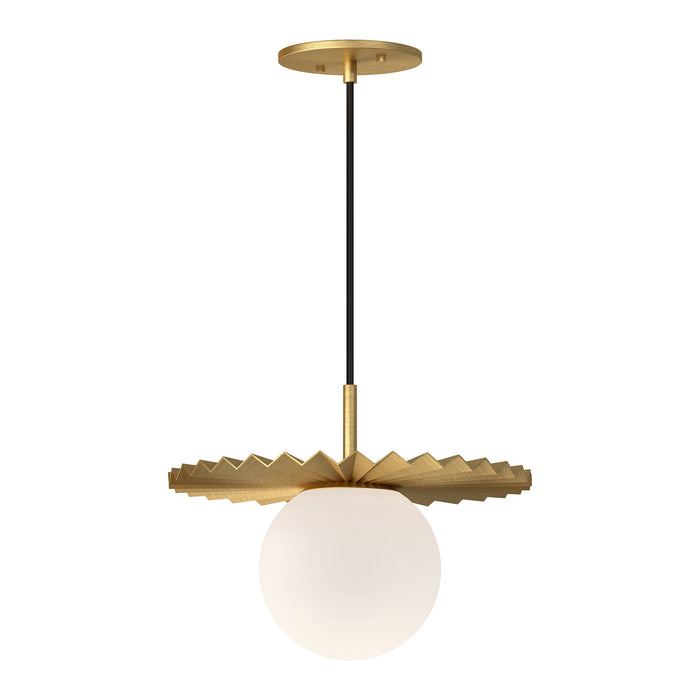 Alora PD501212BGOP One Light Pendant, Brushed Gold/Opal Matte Glass