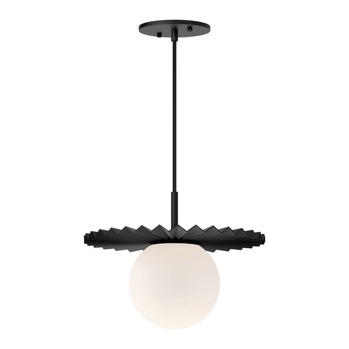 Alora PD501212MBOP One Light Pendant, Matte Black/Opal Matte Glass