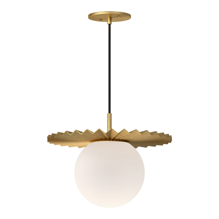 Alora PD501214BGOP One Light Pendant, Brushed Gold/Opal Matte Glass