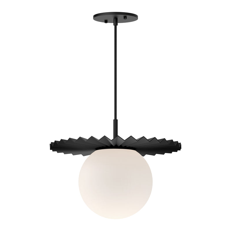 Alora PD501214MBOP One Light Pendant, Matte Black/Opal Matte Glass