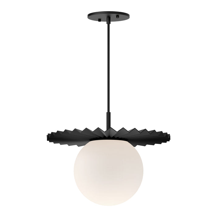 Alora PD501214MBOP One Light Pendant, Matte Black/Opal Matte Glass