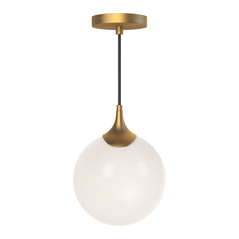Alora PD505108AGOP One Light Pendant, Aged Gold/Opal Matte Glass