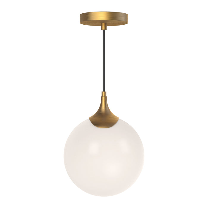 Alora PD505108AGOP One Light Pendant, Aged Gold/Opal Matte Glass