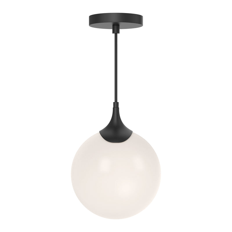 Alora PD505108MBOP One Light Pendant, Matte Black/Opal Matte Glass