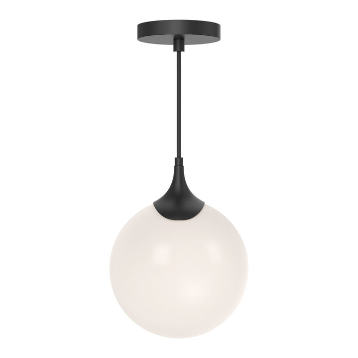 Alora PD505108MBOP One Light Pendant, Matte Black/Opal Matte Glass