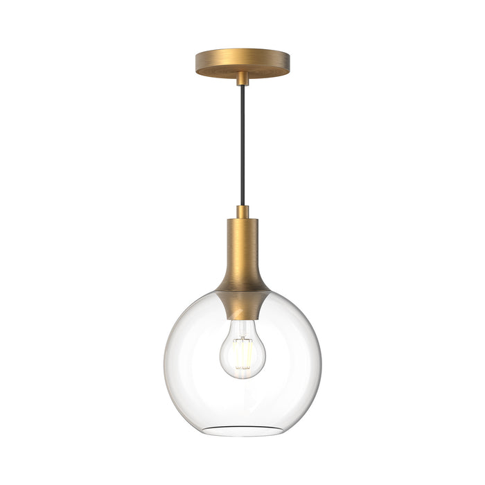 Alora PD506108AGCL One Light Pendant, Aged Gold/Clear Glass