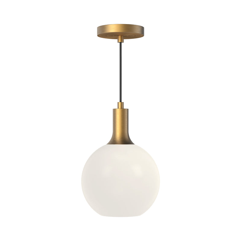 Alora PD506108AGOP One Light Pendant, Aged Gold/Opal Matte Glass