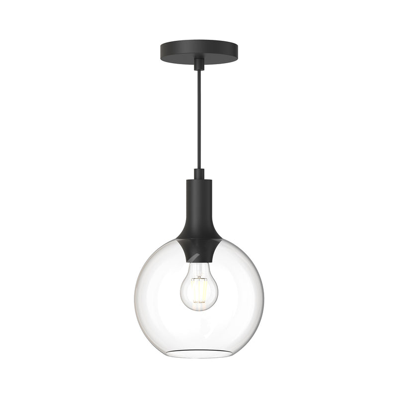 Alora PD506108MBCL One Light Pendant, Clear Glass/Matte Black