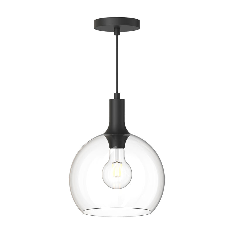 Alora PD506210MBCL One Light Pendant, Clear Glass/Matte Black