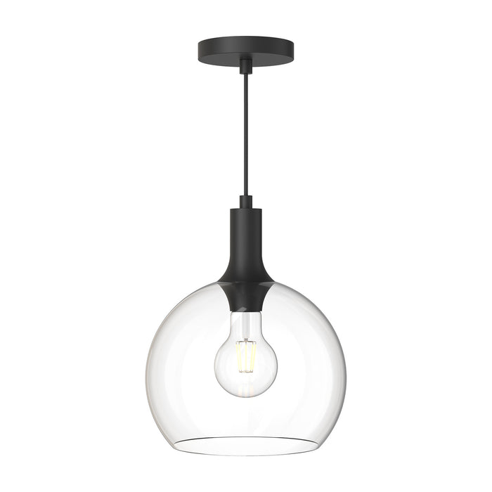 Alora PD506210MBCL One Light Pendant, Clear Glass/Matte Black