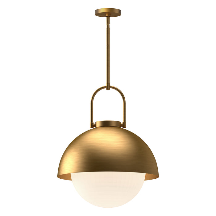 Alora PD507216AGOP One Light Pendant, Aged Gold/Opal Matte Glass